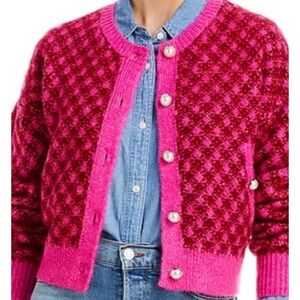 Aqua Bloomingdale’s exclusive plaid imitation pearl S